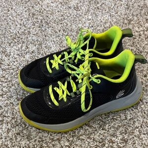 Under Armour Kids Sneakers Black and Neon Yellow